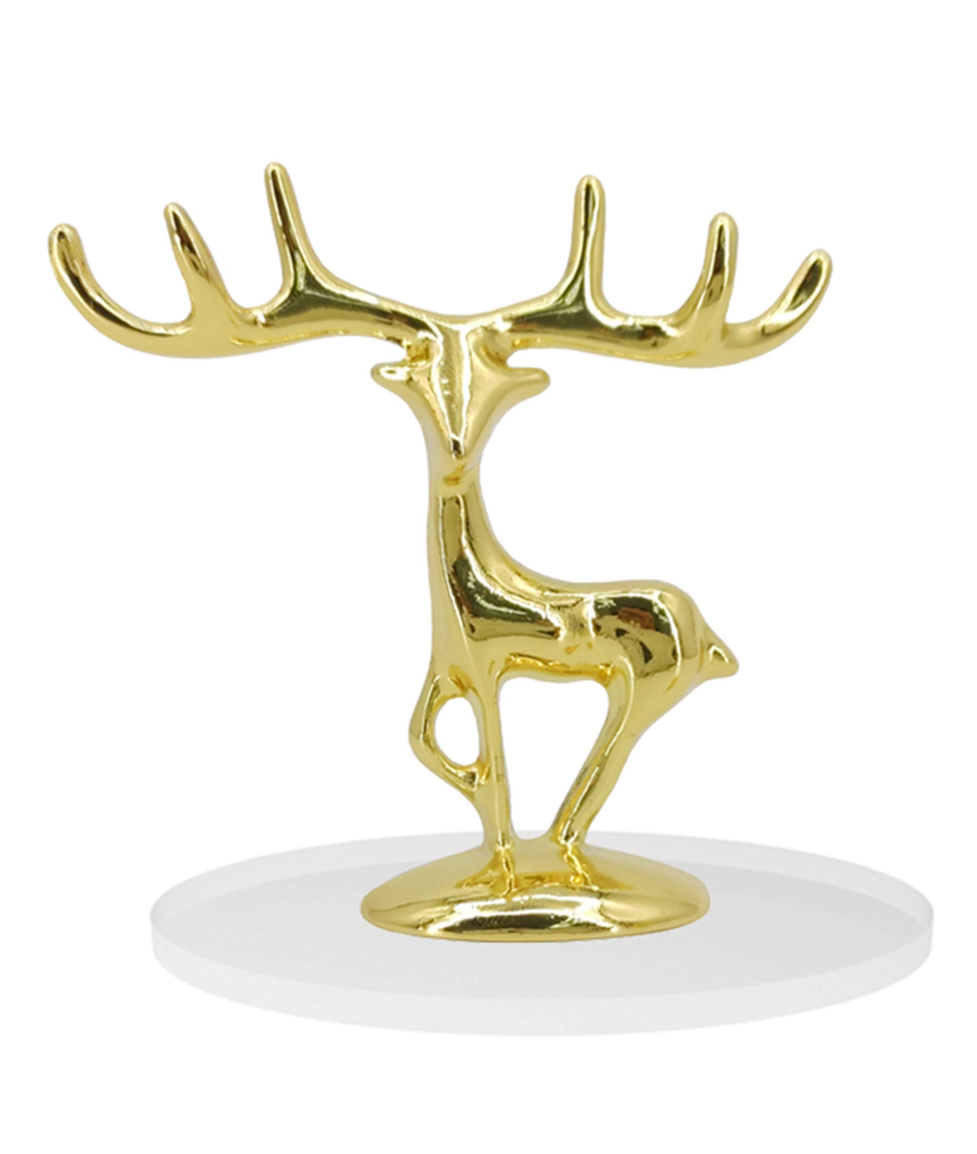 FixtureDisplays® Gold Chrome Deer Antler Ring Holder - 2 3/4