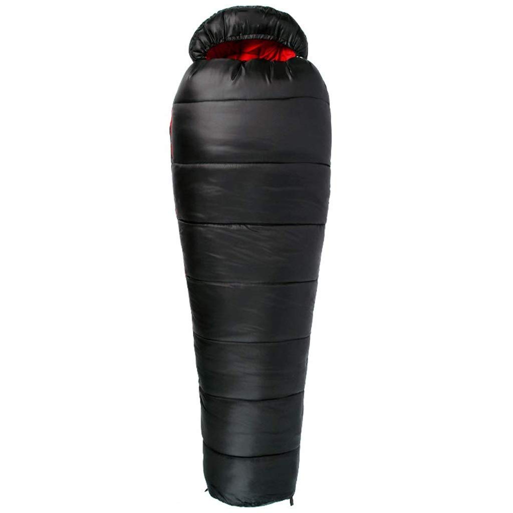 Waterproof Lightweight Mummy Sleeping Bag for Adults - Cold Weather Camping & Backpacking Gear (Black) - Perfect for Hiking, Outdoor Adventures & Emergency Preparedness