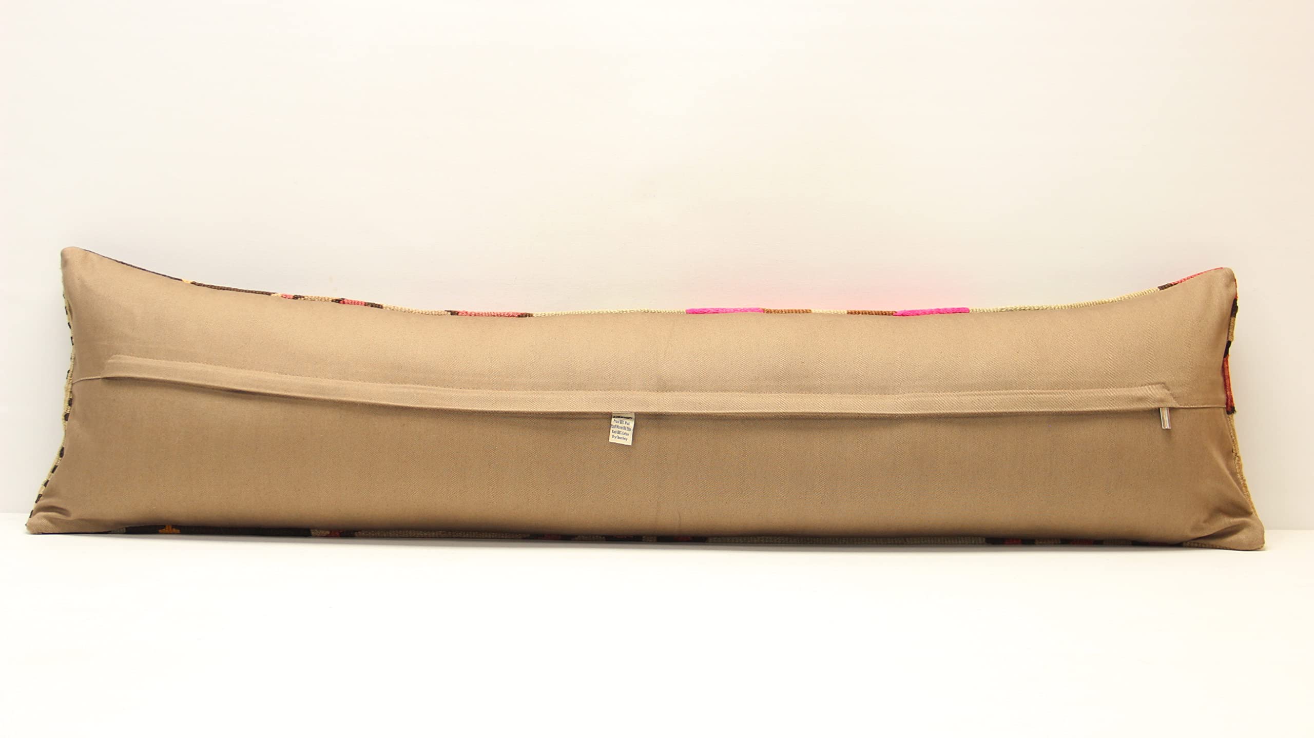 Handmade Oriental Kilim Pillow Cover 12x47 Inch - King Size Lumbar Cushion Cover for Bed, Sofa & Floor Decor | Bohemian Home Accent | Twin Extra Long Oblong Pillow Case