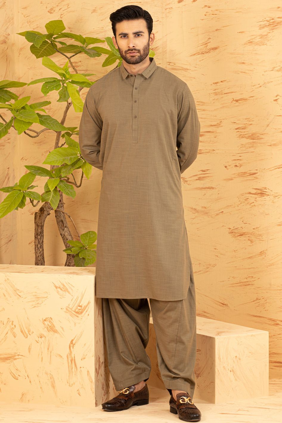 Stylish Cotton Green Kameez Shalwar by Waseem Akram - Traditional Pakistani Outfit for Women | Perfect for Eid, Weddings & Special Occasions