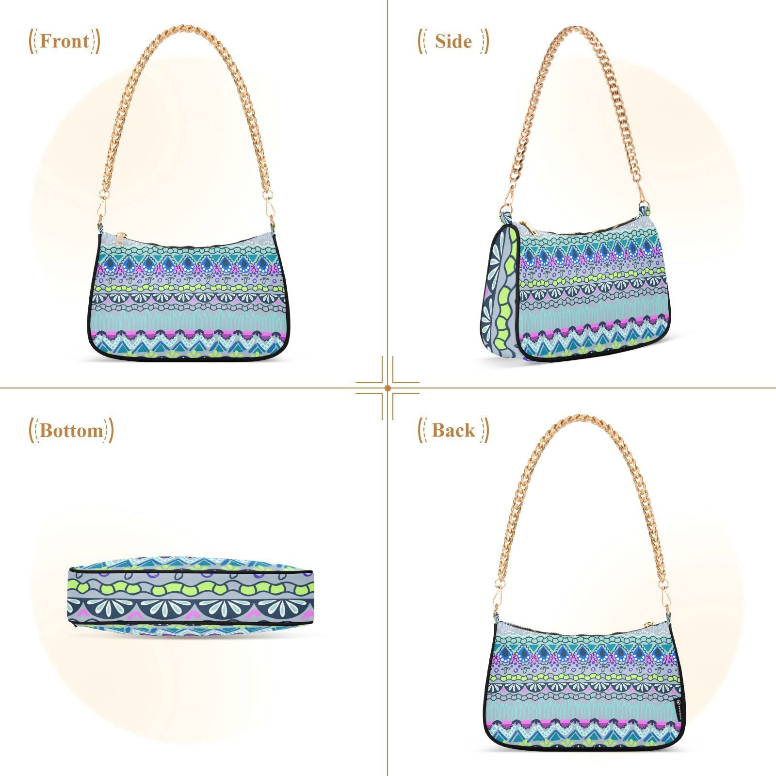 Abstract Blue Stripe Shoulder Bag for Women - Small Crossbody Handbag & Mini Clutch Purse - Perfect for Evening Parties, Date Night & Daily Use