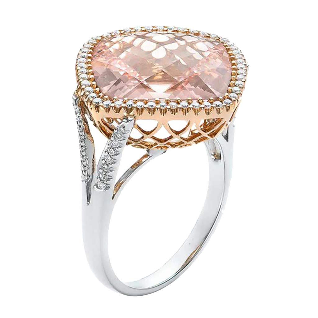 Elegant Champagne Cushion Cut Cubic Zirconia CZ Engagement Ring for Women - Sterling Silver Size 10 - Perfect for Cocktail Parties, Anniversaries & Special Occasions