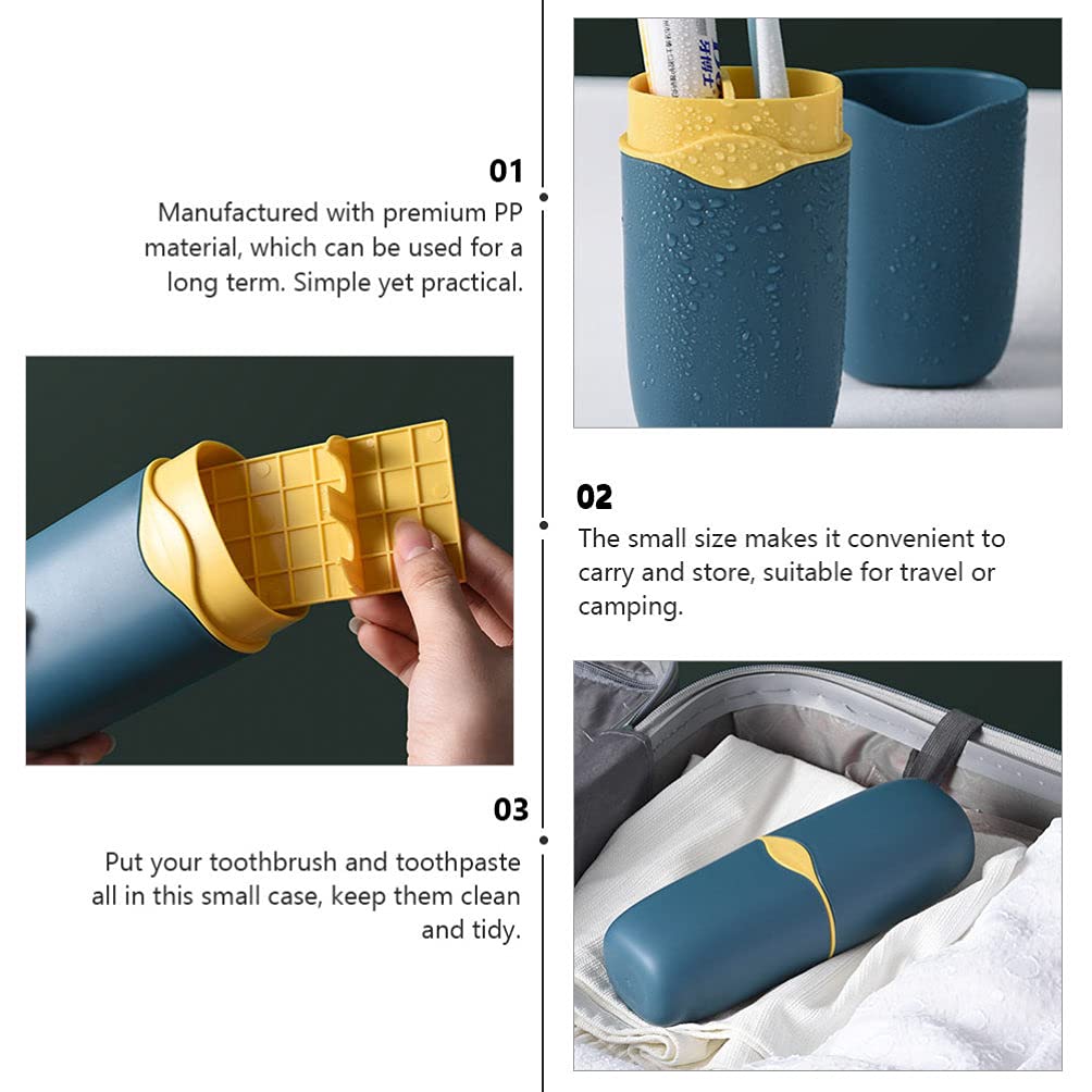 1pc Travel Toothpaste Holder & Toothbrush Cup - Portable Toothpaste Container for Camping, Hiking, and Outdoor Adventures - Compact Travel Toothbrush Mug for Brushing On The Go