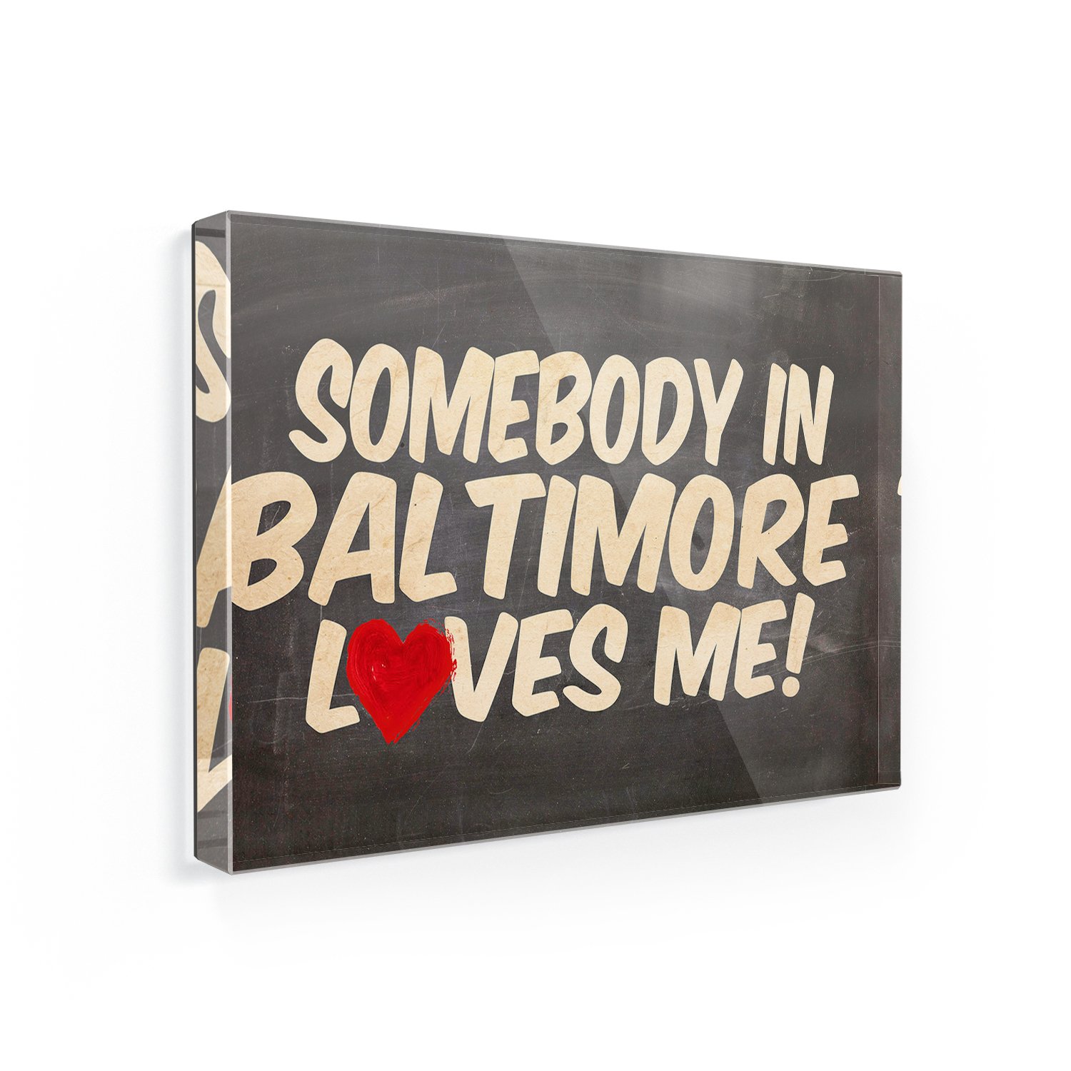 Funny Fridge Magnet - 'Somebody in Baltimore Loves Me' Souvenir Gift - USA Travel Memorabilia - Perfect for Refrigerators, Lockers & Office Decor