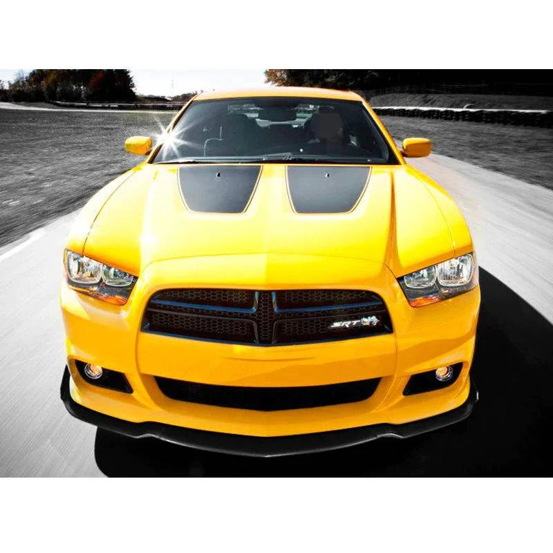 2012-2014 Dodge Charger SRT Front Lip Spoiler - 3 Piece Unpainted ABS Plastic Body Kit - Enhance Style & Aerodynamics for Street Racing & Car Shows