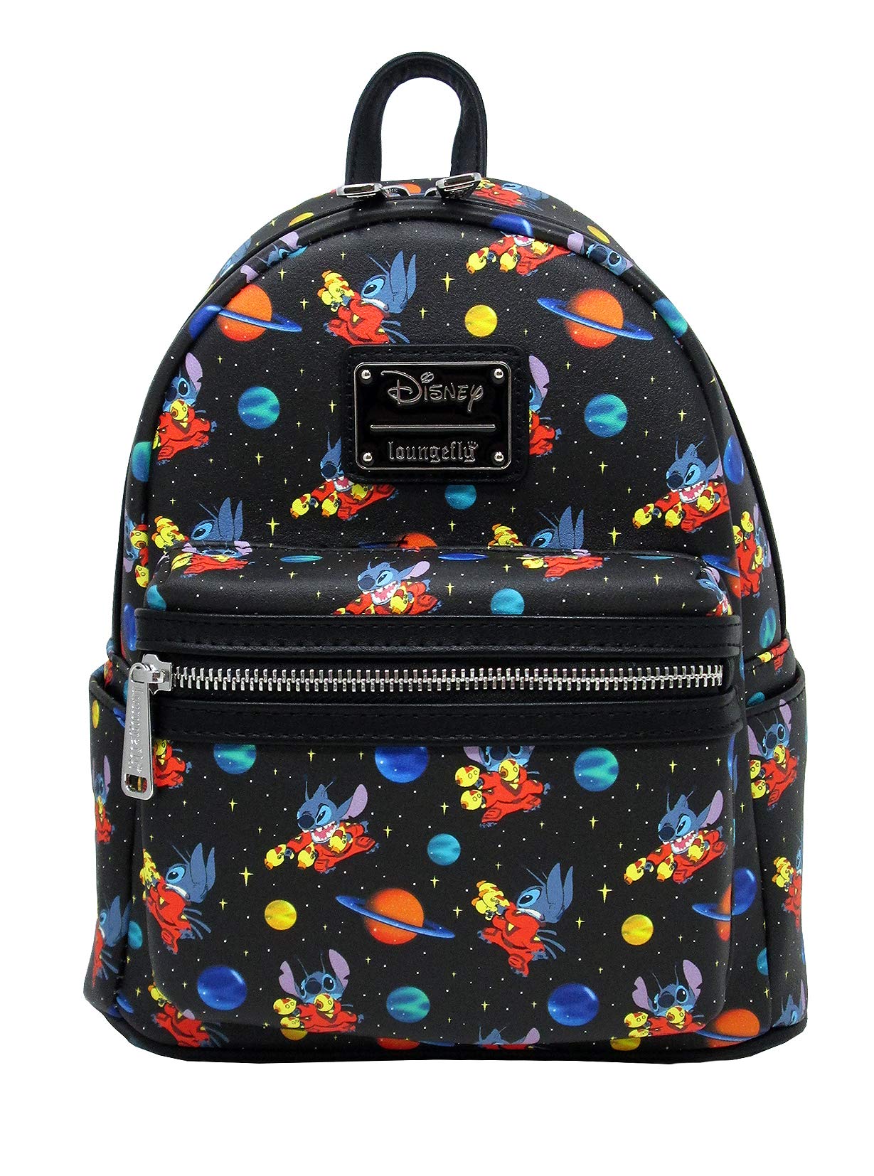 Loungefly x Disney Lilo and Stitch in Space Allover-Print Mini Backpack - Cute Disney Character School Bag for Women & Teens - Perfect for Cosplay, Travel, and Everyday Use