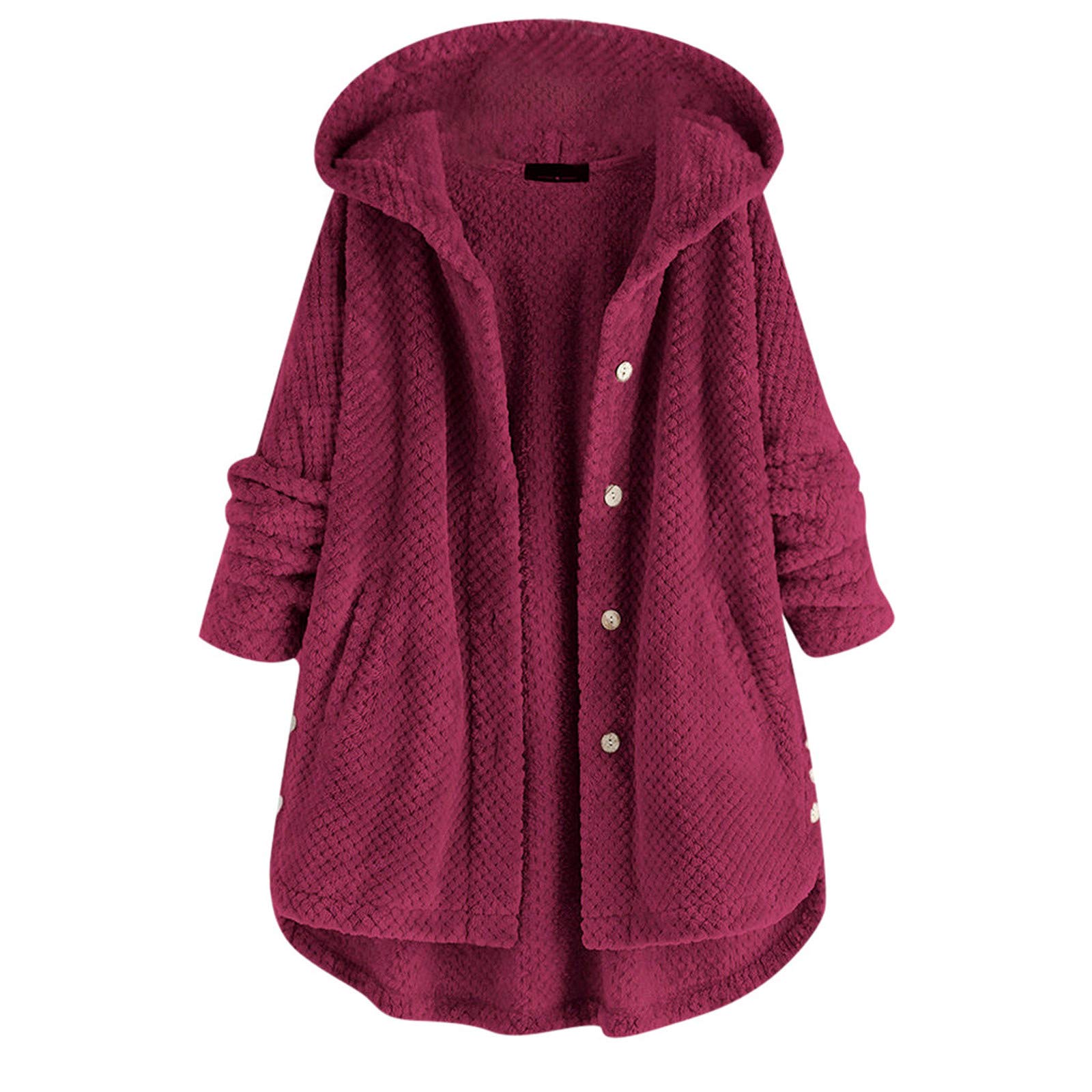 Women's Open Front Long Sleeve Chunky Knit Cardigan Sweater - Loose Waffle Button Hooded Coat for Fall & Winter | Cozy Outerwear for Casual Outfits, Office Wear & Coffee Dates