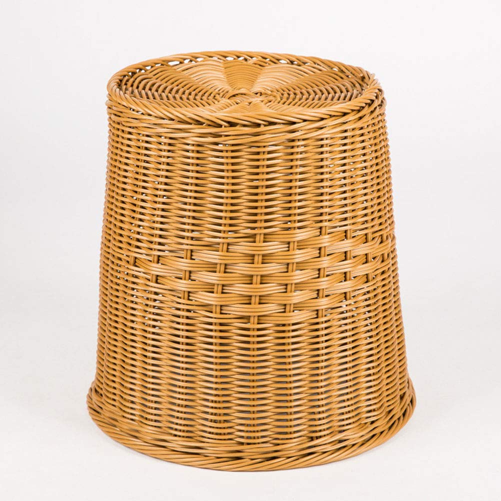 DOITOOL Round Rattan Laundry Basket - 12
