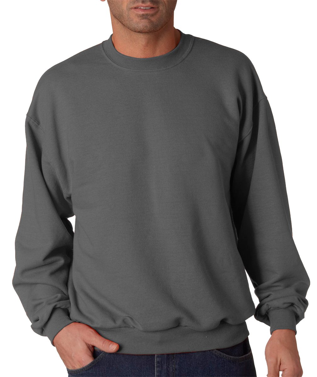 Jerzees NuBlend Crewneck Sweatshirt - Soft Cotton Blend Pullover for Men & Women - Charcoal Grey - Casual Wear & Loungewear for Everyday Comfort