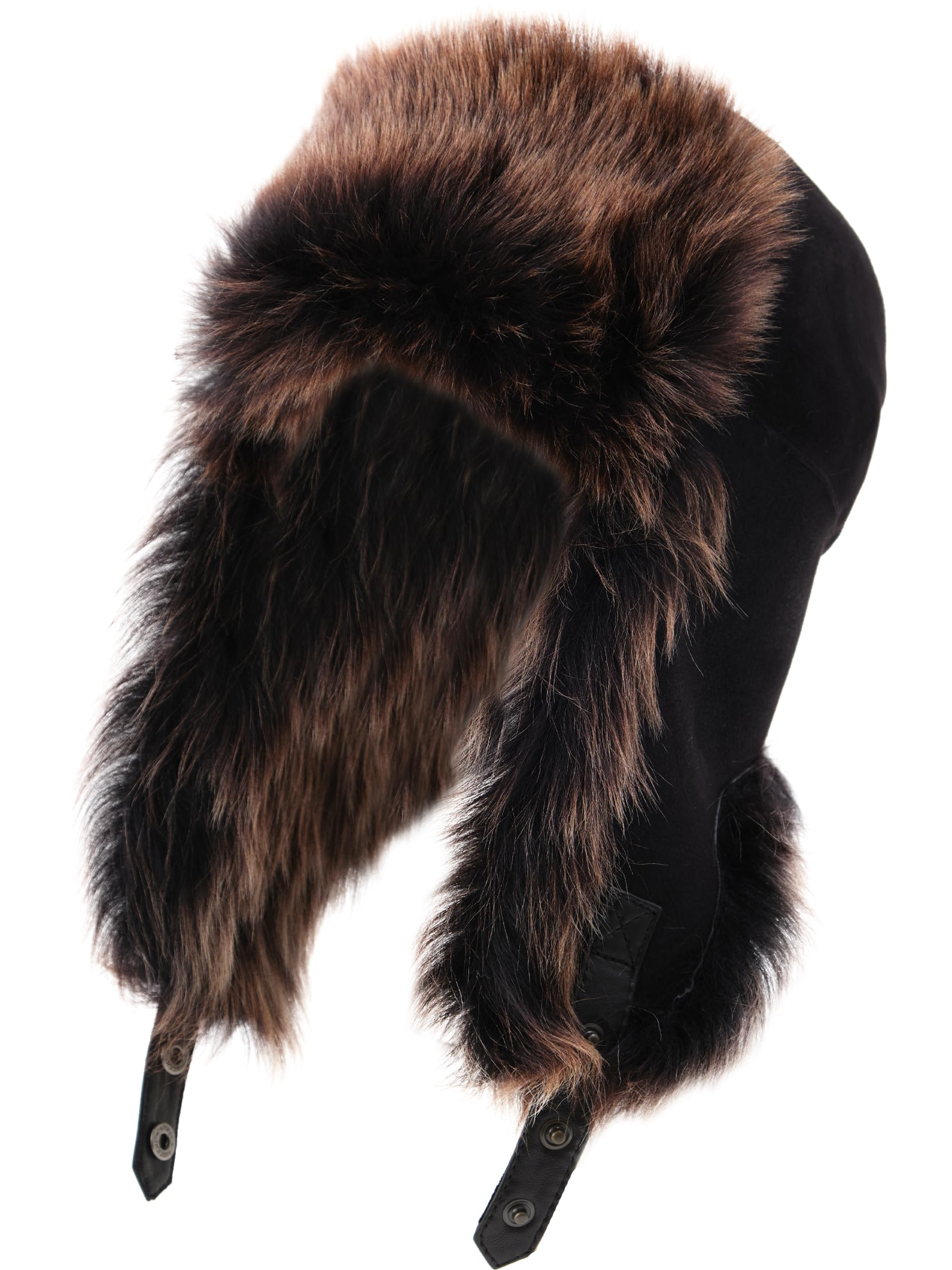 Everest Ultra-Warm Shearling Trapper Hat for Men & Women - Genuine Leather Winter Hat with Ear Flaps - Perfect for Skiing, Snowboarding & Cold Weather Outdoor Activities