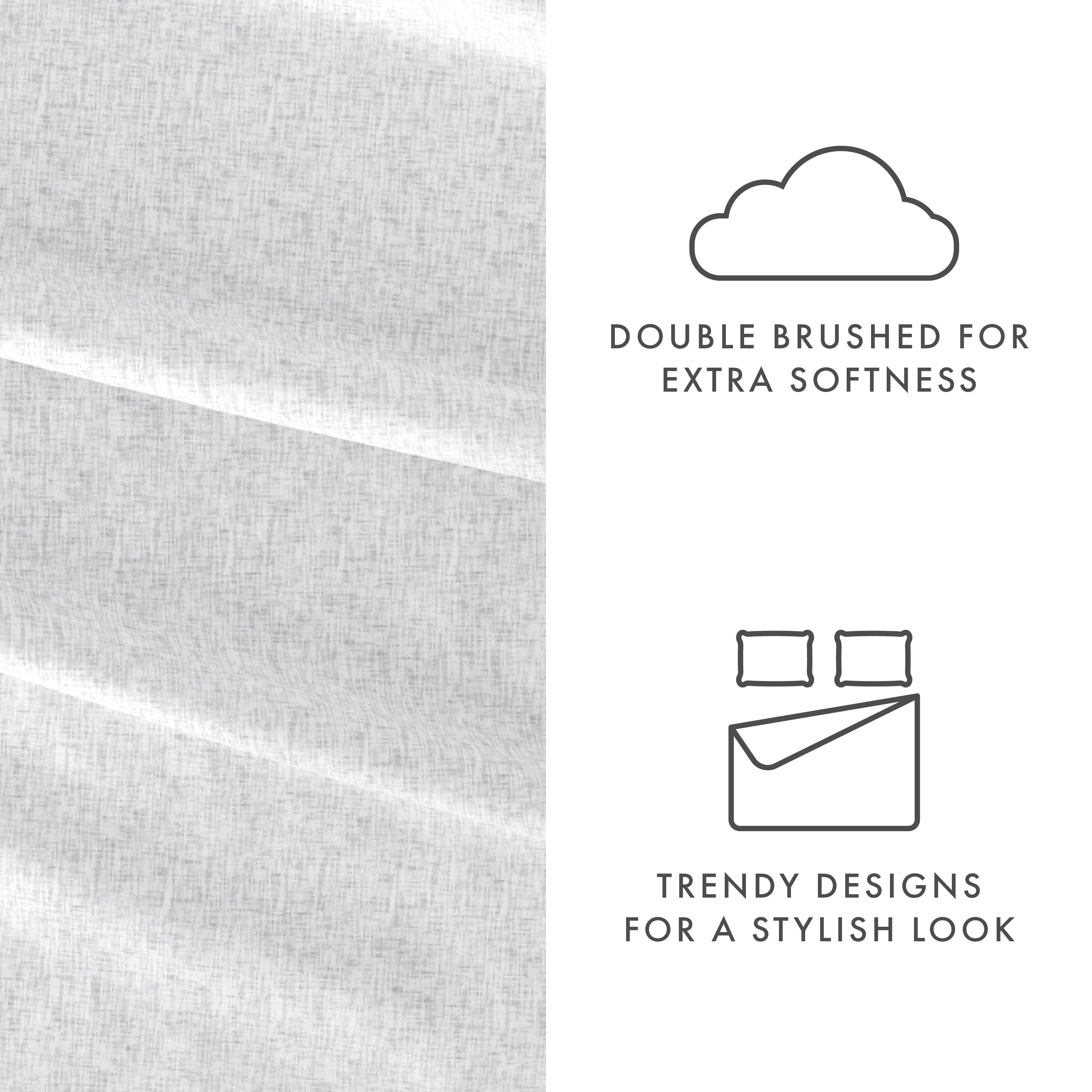 Soft Chambray Style 4-Piece Sheet Set - Breathable & Comfortable Bedding for All Seasons | Perfect for Master Bedroom, Guest Room & Dorm