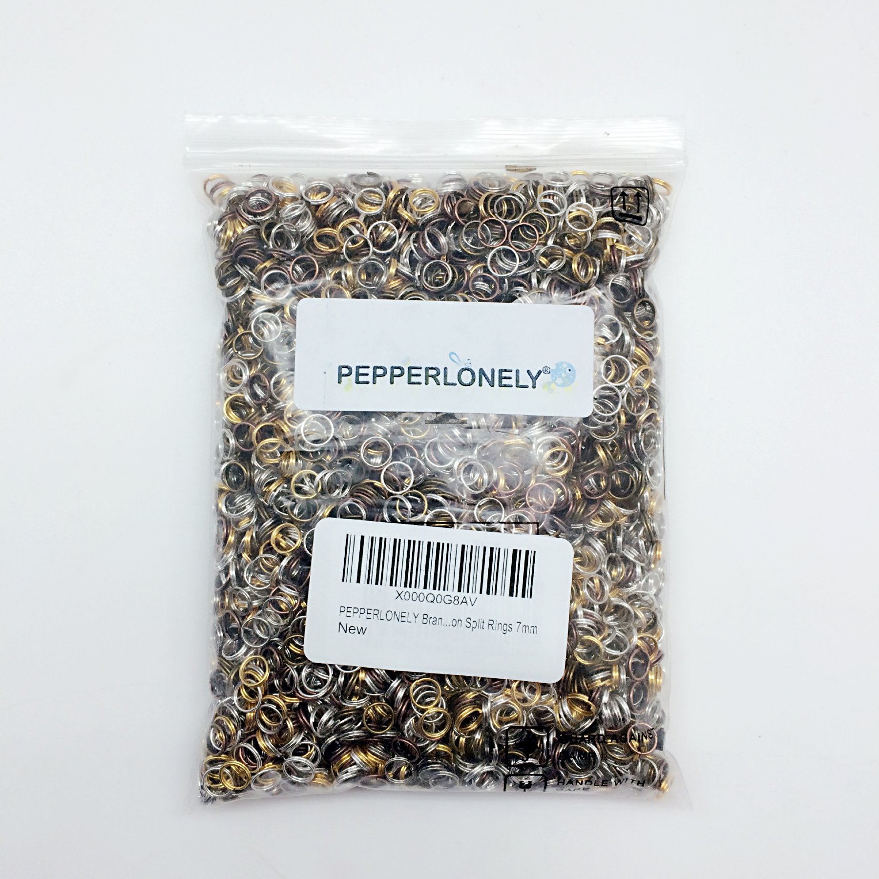PEPPERLONELY 6000-Piece Mixed Color Iron Split Rings for DIY Crafts, Keychains, Jewelry Making - Durable Metal Key Rings for Home, Office & School Projects