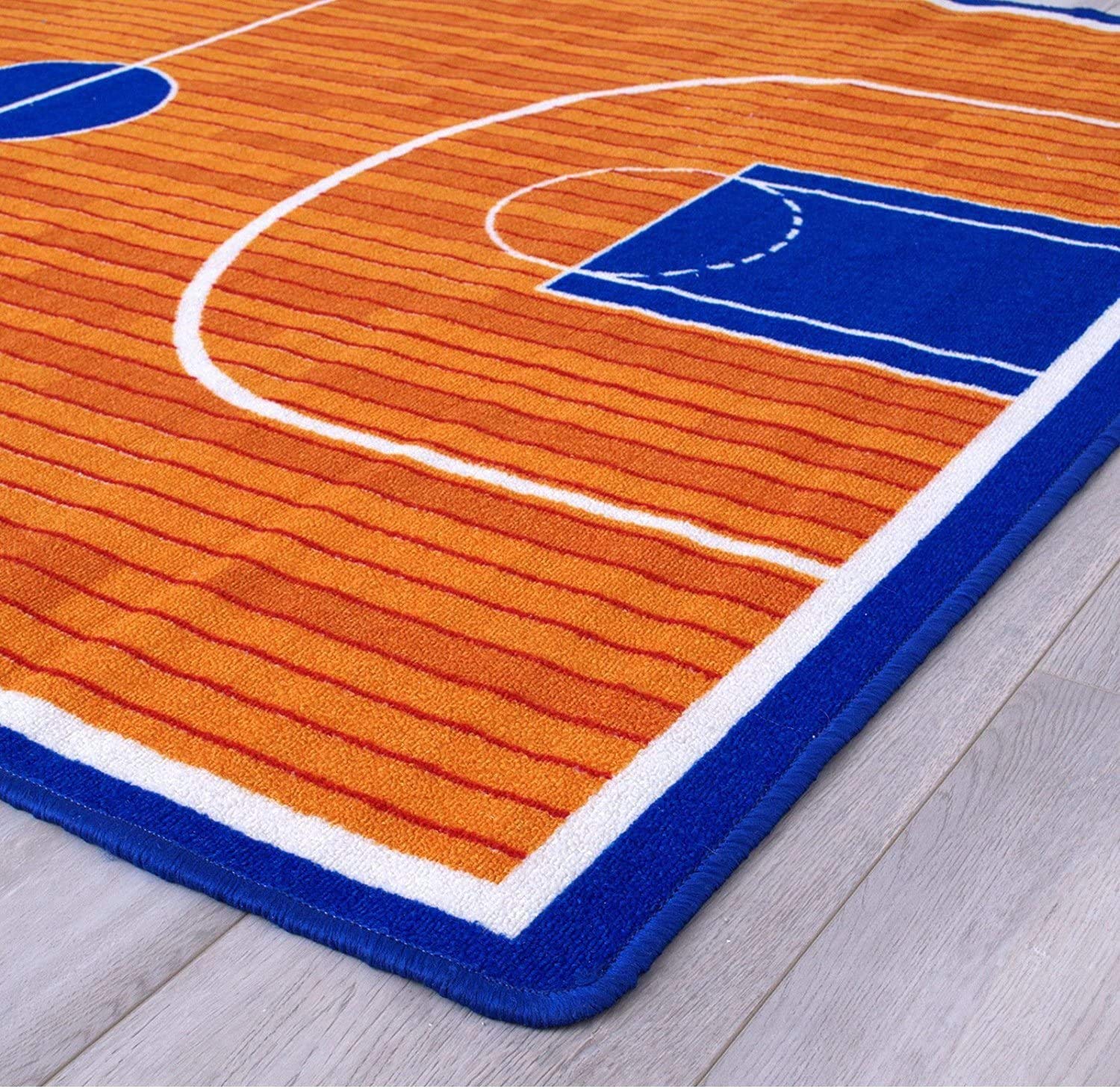 Kids Basketball Court Area Rug - 8x10 Feet Non-Slip Sports Carpet for Playroom, Bedroom & Living Room - Perfect for Indoor Games & Playtime Fun