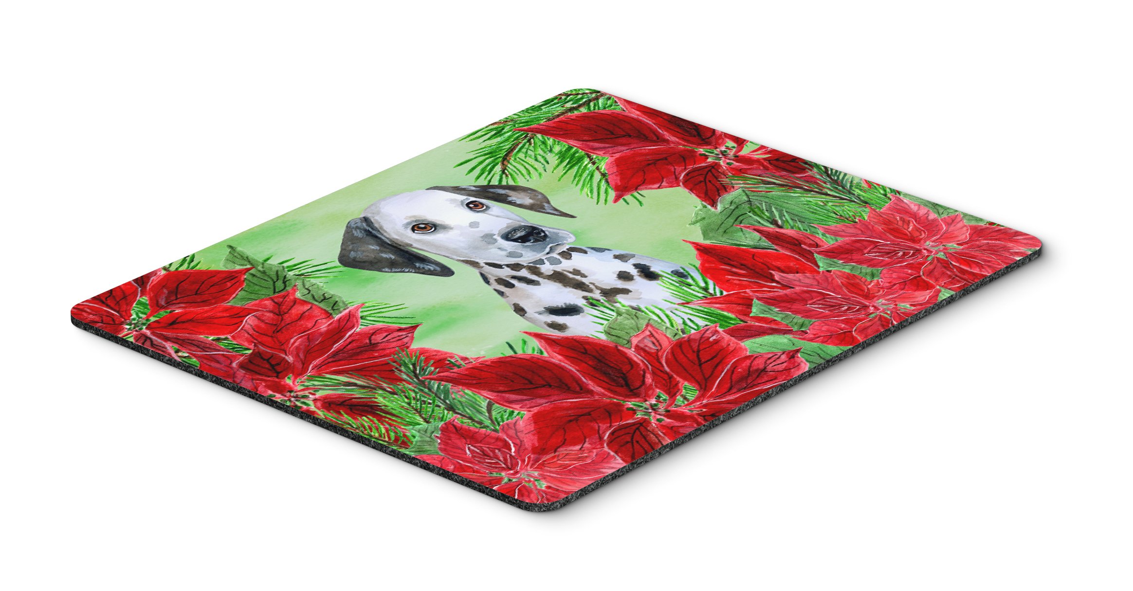 Caroline's Treasures CK1356MP Dalmatian Puppy Poinsettas Mouse Pad - Large Washable Non-Slip Desk Mat for Home Office, Gaming & Computer Work - Perfect Gift for Pet Lovers & Christmas Decor