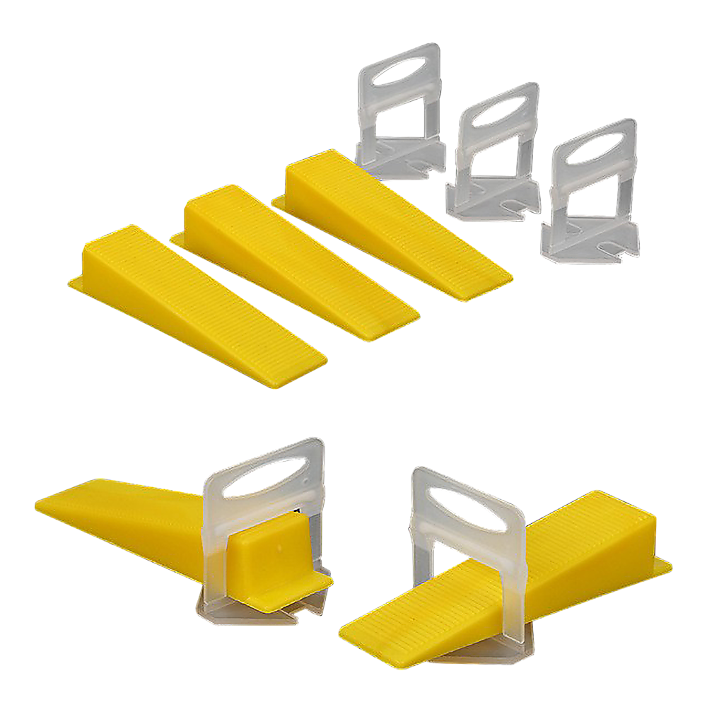 1000pcs Tile Leveling System Clips - Professional Floor and Wall Tile Spacers with Wedges - Perfect for DIY Home Renovation, Bathroom & Kitchen Tiling Projects