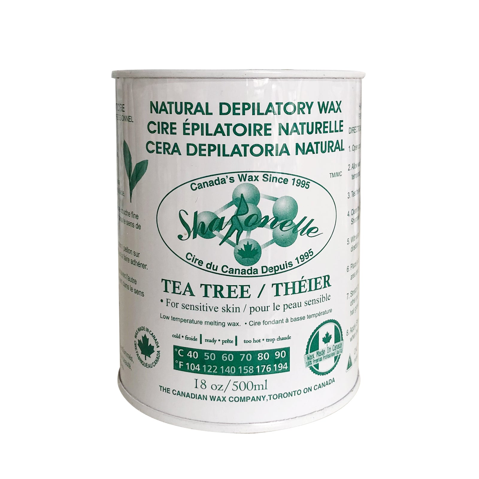Sharonelle All Purpose Natural Depilatory Canned Wax 500ml / 18OZ - Hair Removal for Legs, Arms, Bikini & Face - Smooth Skin at Home or Salon