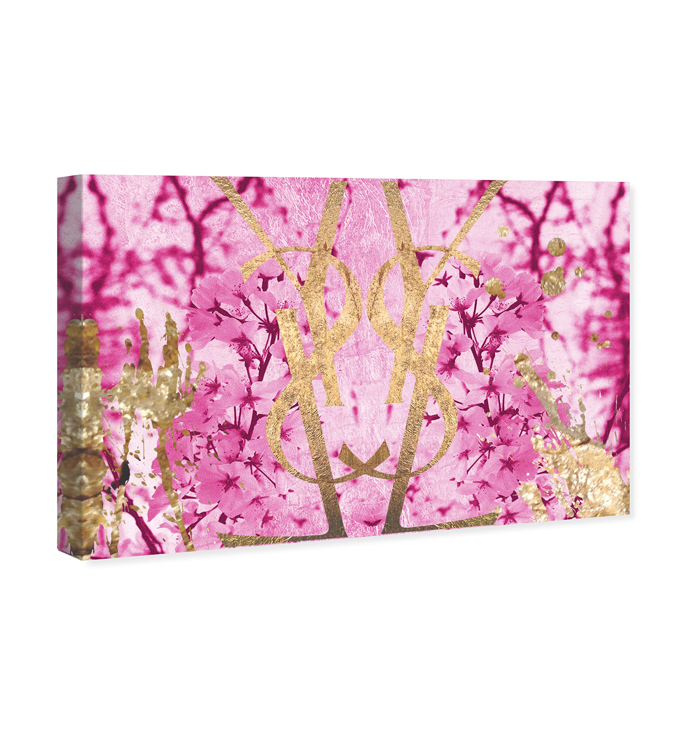 Botanical Couture Pink Wall Art Canvas Prints - Fashion & Glam Home Decor for Living Room, Bedroom, Office