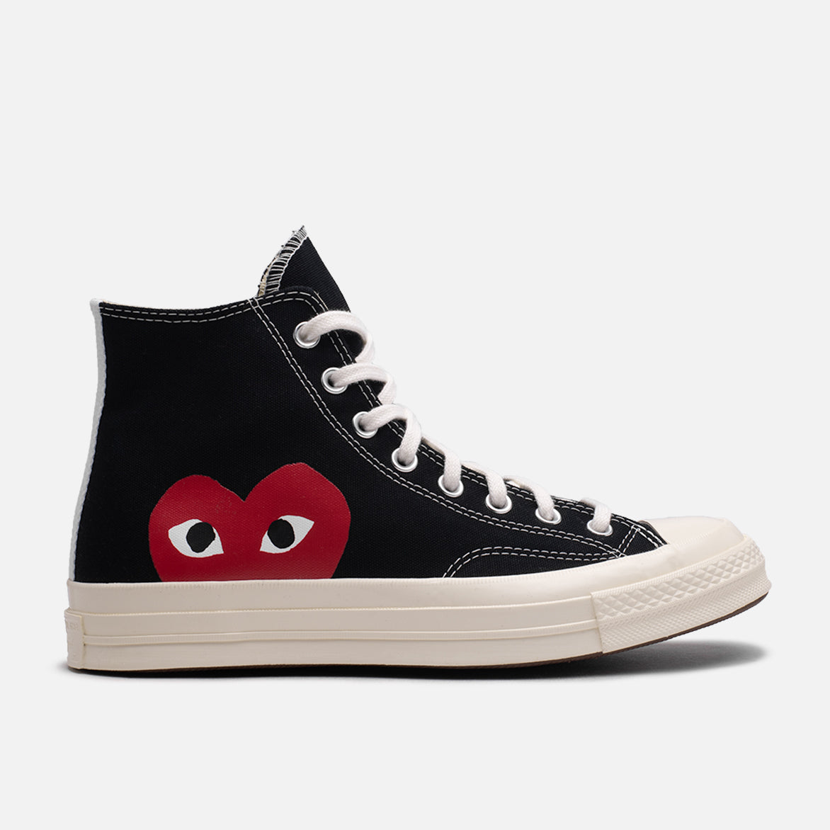 CDG PLAY x Converse Chuck Taylor All Star '70 High Top Sneakers - Black | Unisex Retro Canvas Shoes for Streetwear & Casual Outfits