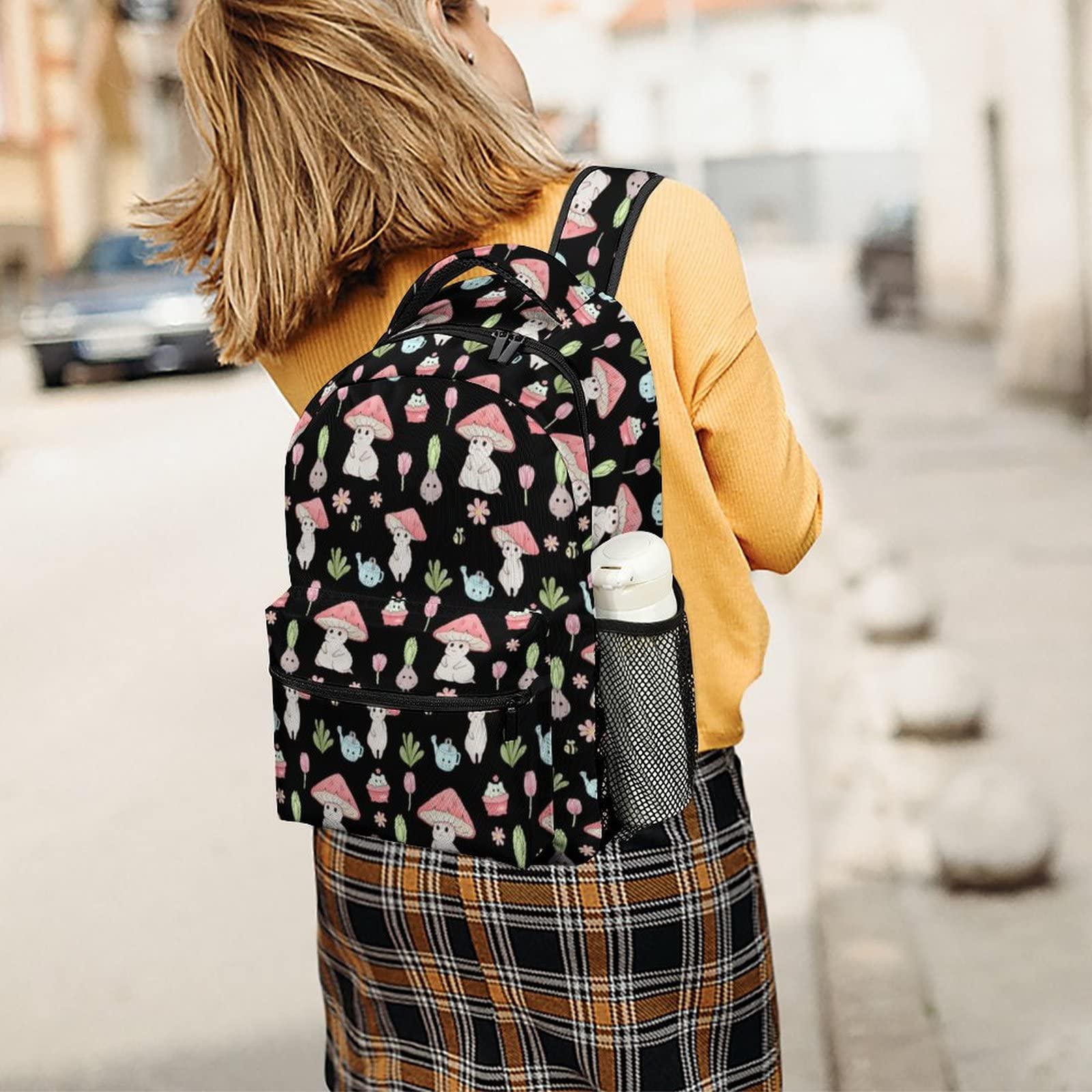 Cartoon Mushroom Backpack for School, Travel & Laptop - Men/Women/Teens