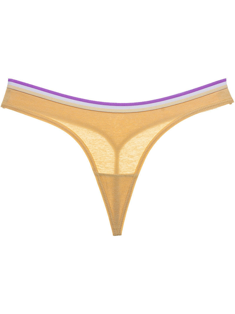 ZASUWA Women's Trendy Striped T-Back Thong Underwear - Comfortable & Sexy for Yoga, Gym & Daily Wear