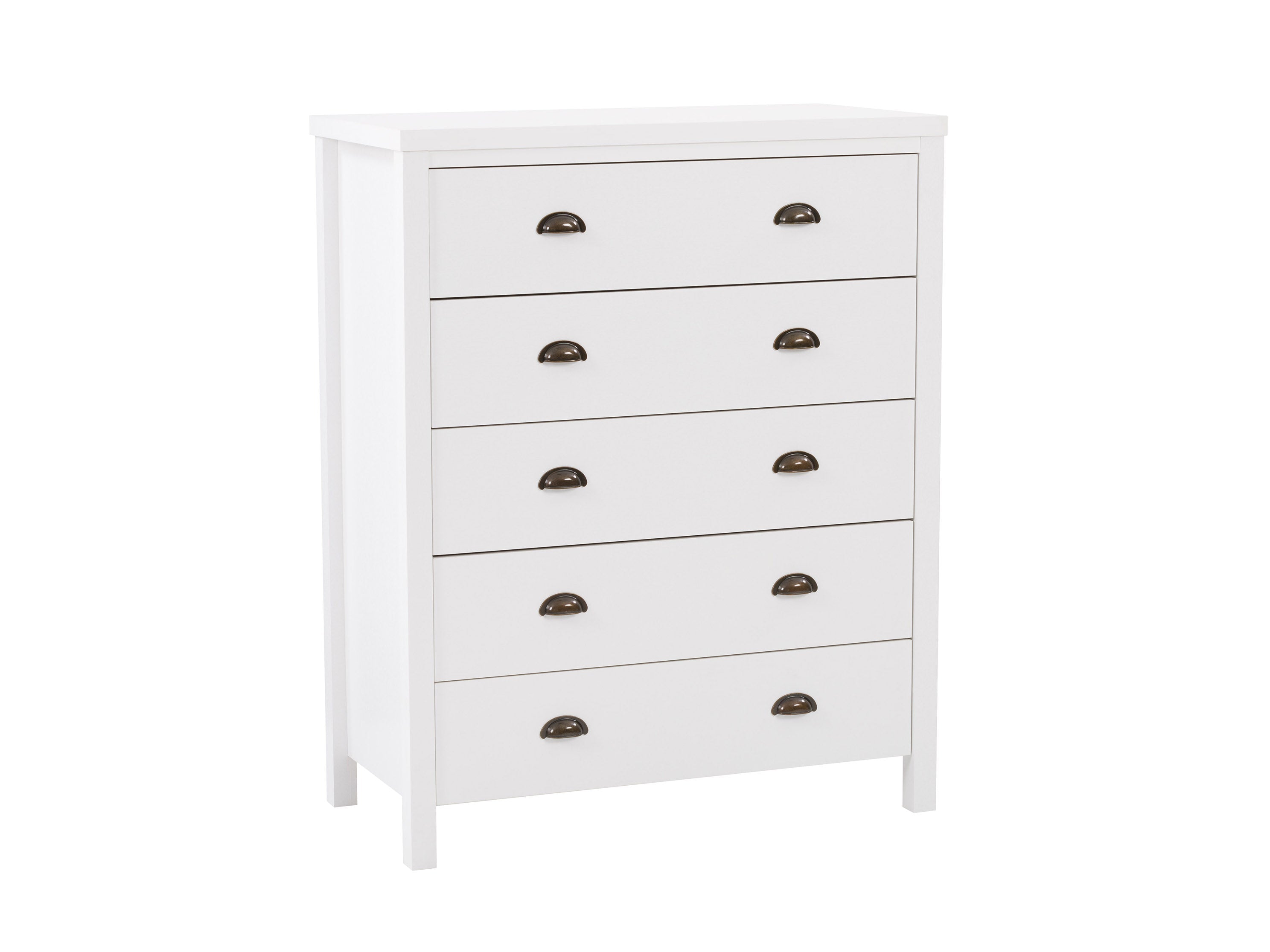 White 5-Drawer Dresser for Bedroom - Modern Wooden Chest of Drawers with Smooth Gliding, Spacious Storage for Clothes & Accessories | Perfect for Home, Dorm, Apartment Organization