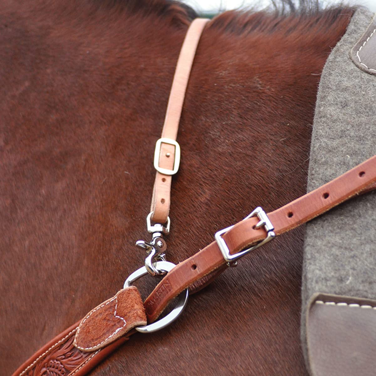 Horse Breast Collar with Wither Strap - Adjustable Leather Padded Equestrian Tack for Trail Riding & Western Pleasure - Perfect for Comfort & Control During Long Rides