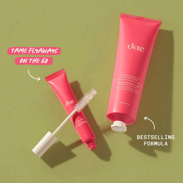 Cactus Fruit 3-in-1 Styling Cream with Frizz Control Wand | Hair Smoothing & Styling for Curly, Wavy & Straight Hair | Perfect for Daily Use & Special Occasions