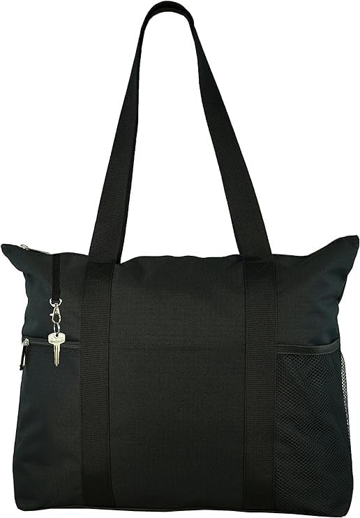 HirTa Women's Plie Tote Hobo Bag - Multipurpose Shoulder Bag with Zipper Pockets for Office, Work, Travel, Grocery, Beach & Pool - Waterproof, Sandproof & Lightweight - Charcoal Black - Perfect for Professionals, Teachers & Outdoor Activities