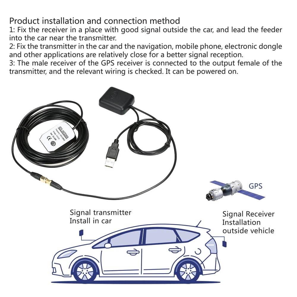 DollaTek Car GPS Signal Booster Antenna - High Gain Navigation Receiver for Enhanced GPS Tracking | Perfect for Road Trips, Fleet Management & Off-Grid Adventures