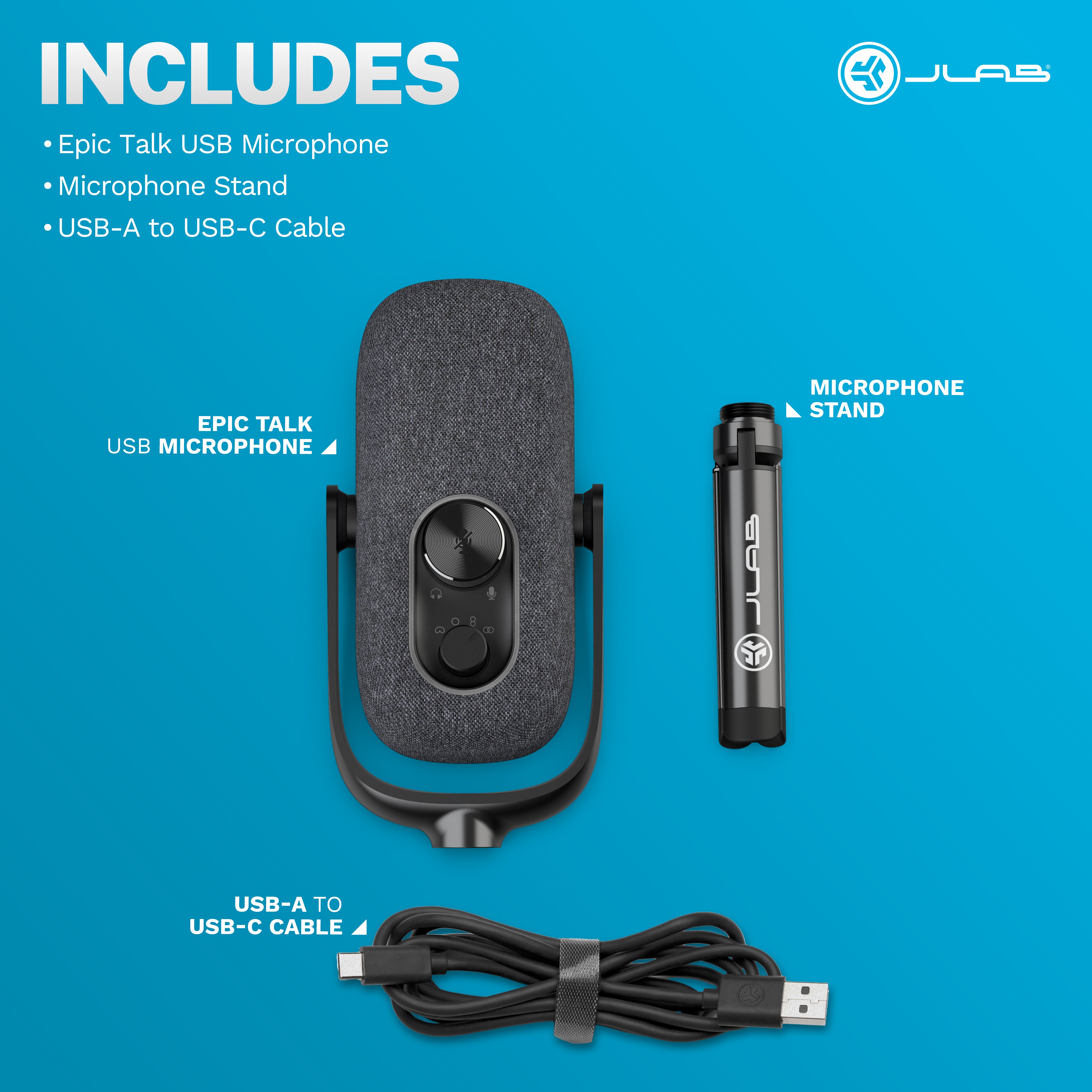 Epic Talk USB Microphone - Professional Plug & Play Studio Mic for PC, Mac, Laptop - Crystal Clear Recording for Podcasting, Gaming, Streaming & Video Calls (Black)