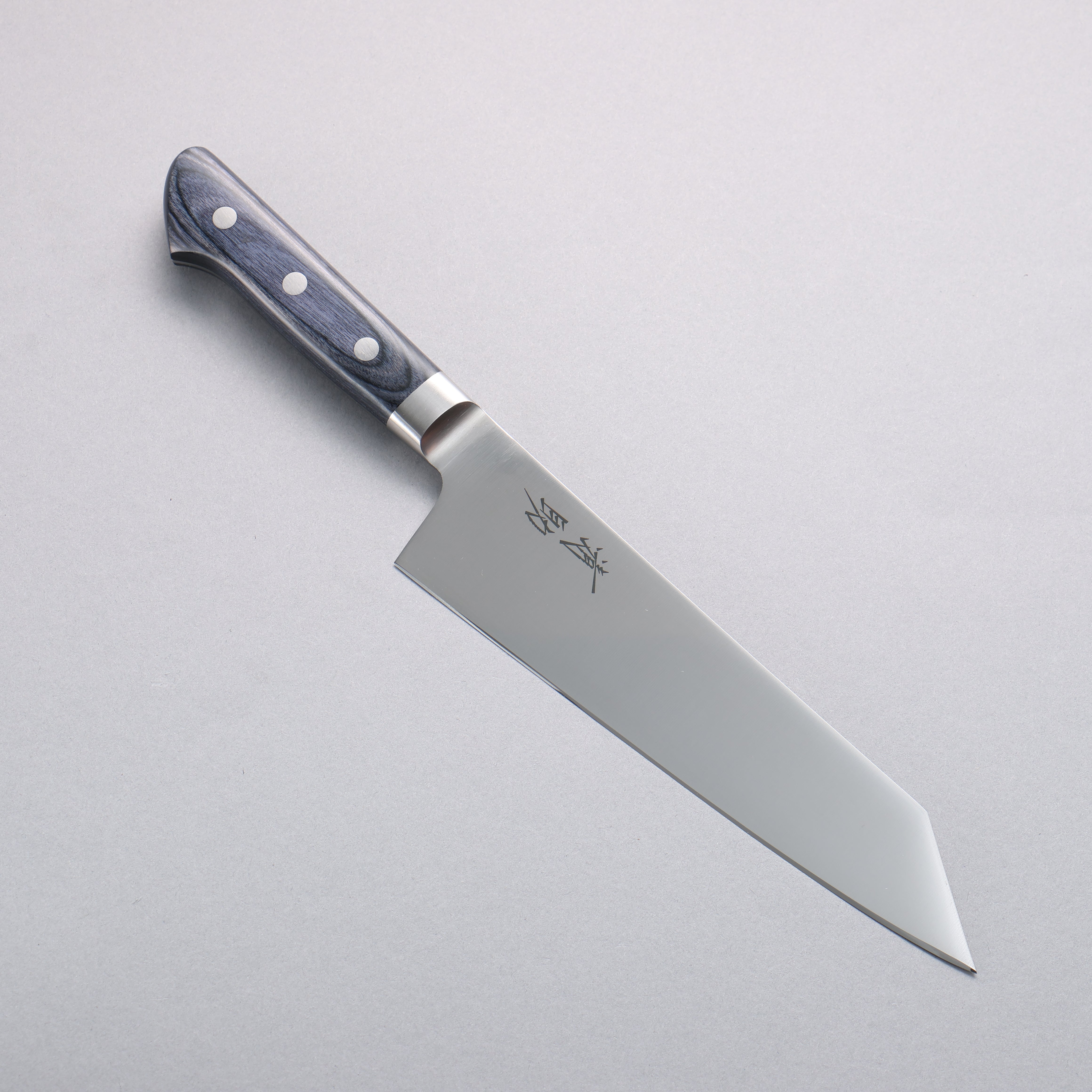 Premium Seisuke Seiten Molybdenum Kiritsuke Santoku Knife 195mm - Navy Blue Pakka Wood Handle - Japanese Kitchen Knife for Slicing, Dicing & Chopping Vegetables, Meat & Fish