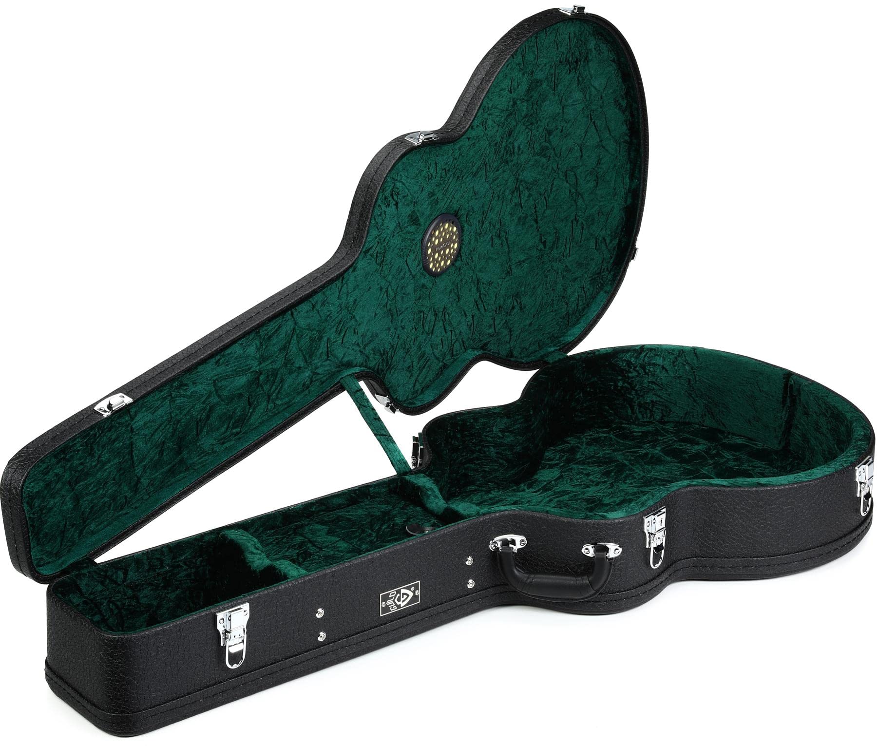 Premium Black Guild USA Deluxe Humidified Archtop Wood Case for Jumbo Acoustic Guitar - Perfect for Professional Musicians & Travel Protection