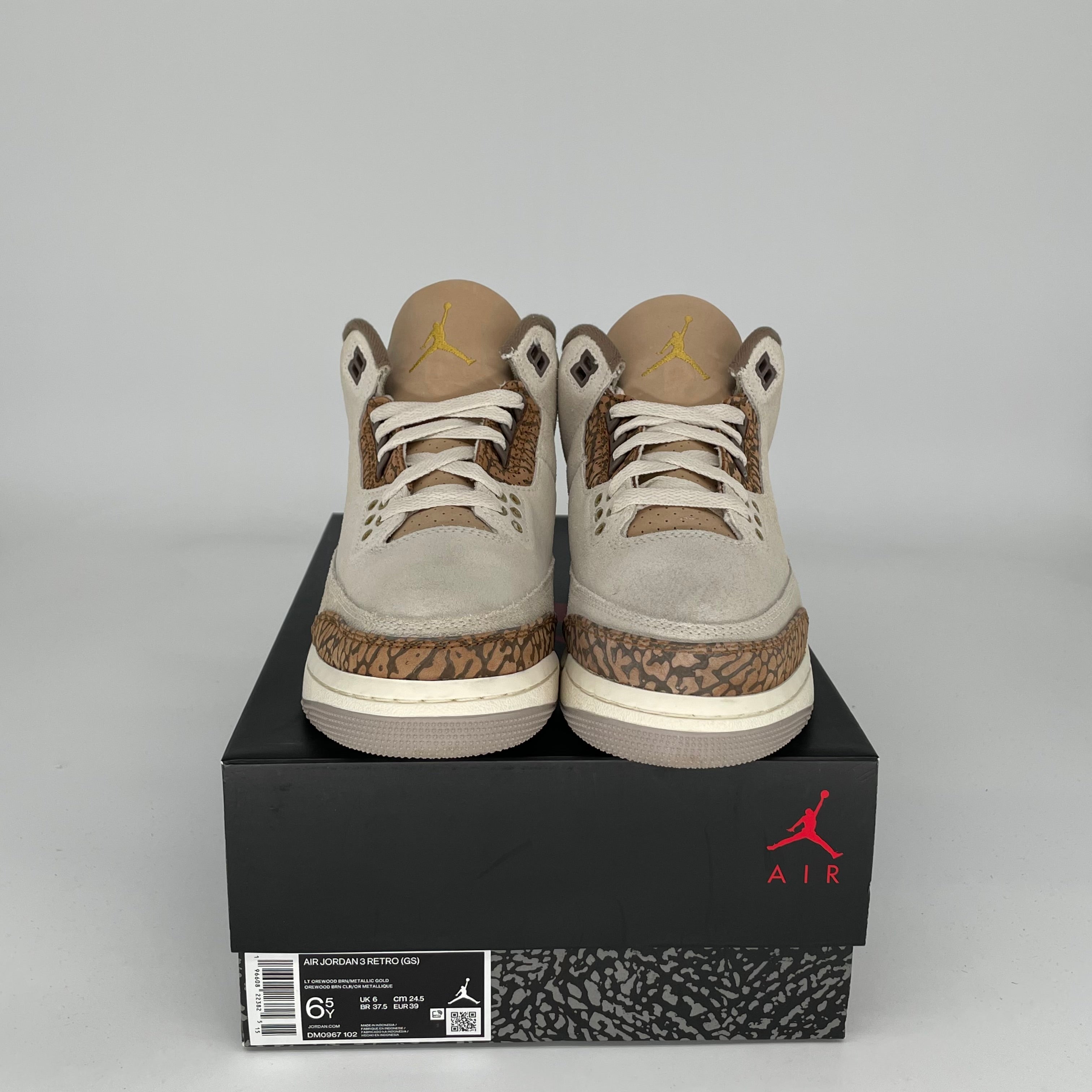 AIR JORDAN 3 PALOMINO Men's Sneakers Size 6.5Y DM0967-102 - Retro Basketball Shoes for Casual Wear & Street Style