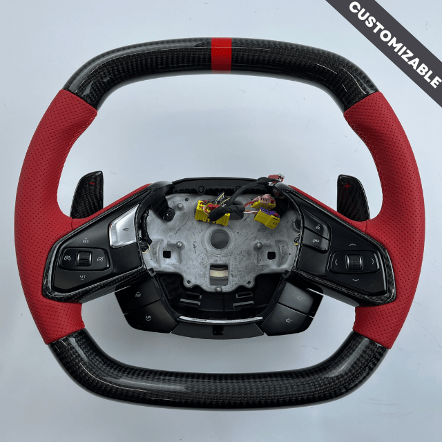 Custom Carbon Fiber Steering Wheel for Chevrolet Corvette C8 - High-Performance Racing Wheel with Enhanced Grip - Perfect for Track Days & Car Enthusiasts