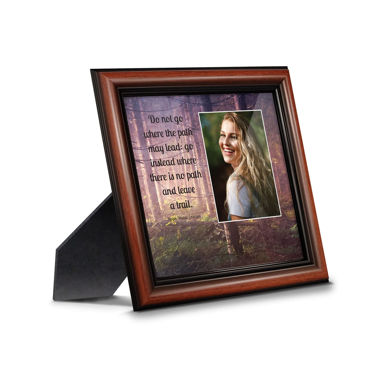 Inspirational Wall Art Decor - Emerson 'Do Not Go Where the Path May Lead' Framed Quote - Motivational Office & Home Decor - Perfect Graduation Gift for Boys & Girls - Ideal for Study Rooms, Offices & Dorm Decor