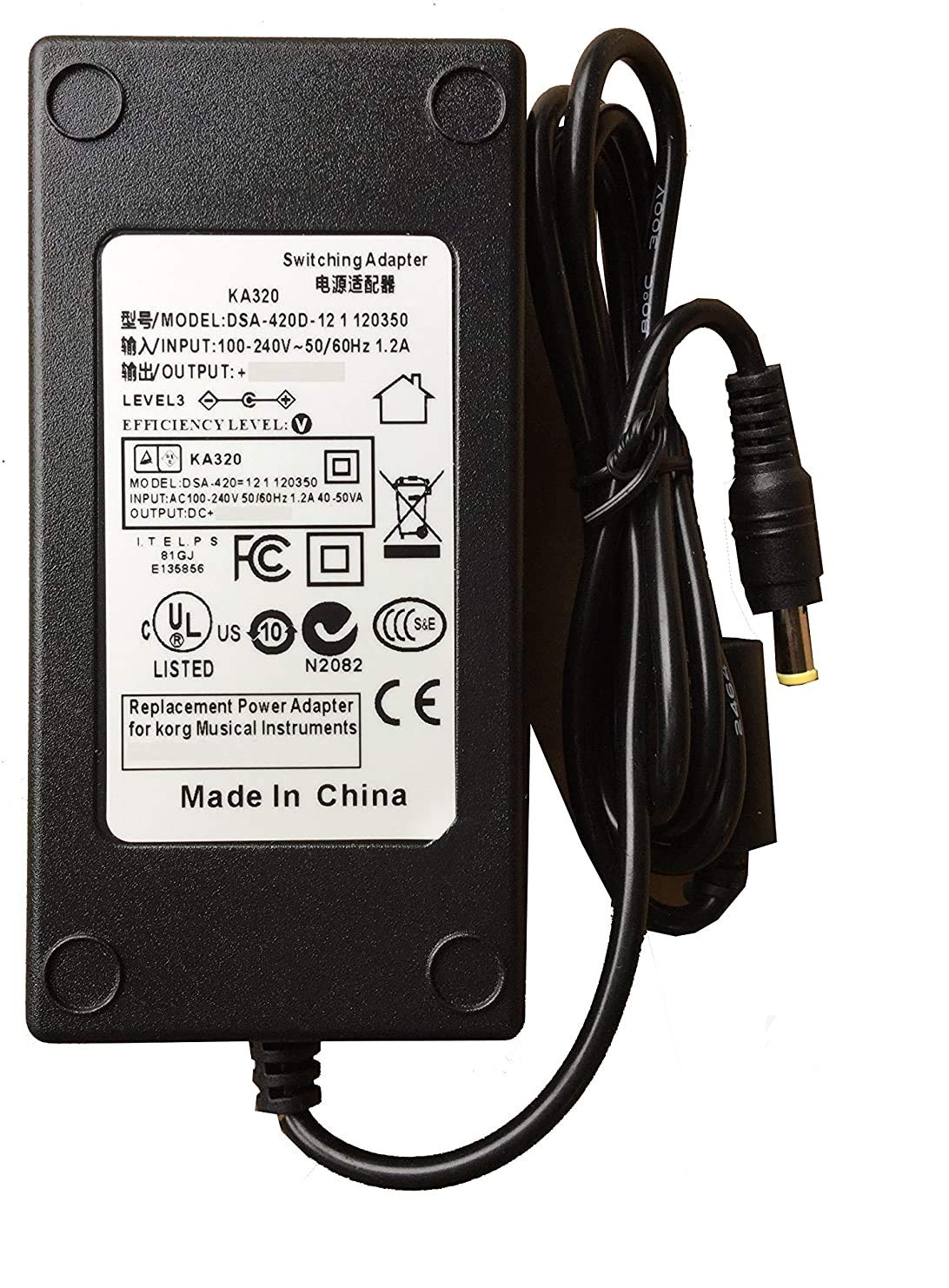 Korg KROME 61-Key Music Workstation Keyboard AC Power Adapter - Replacement Power Supply for Korg KROME 61-Key Synthesizer - Perfect for Home Studios, Live Performances & Music Production
