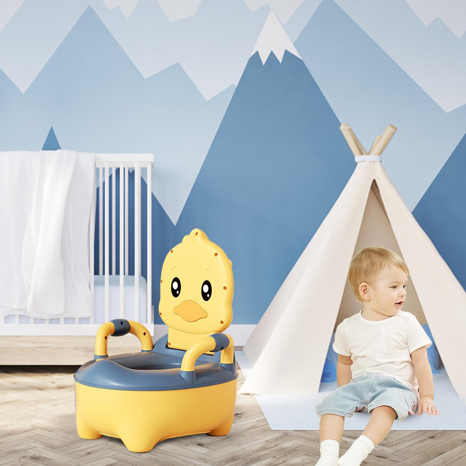 Portable Potty for Kids - Durable Cartoon Training Toilet with Removable Drawer - Travel & Home Use for Toddlers Boys & Girls - Ideal for Camping, Road Trips & Indoor Potty Training