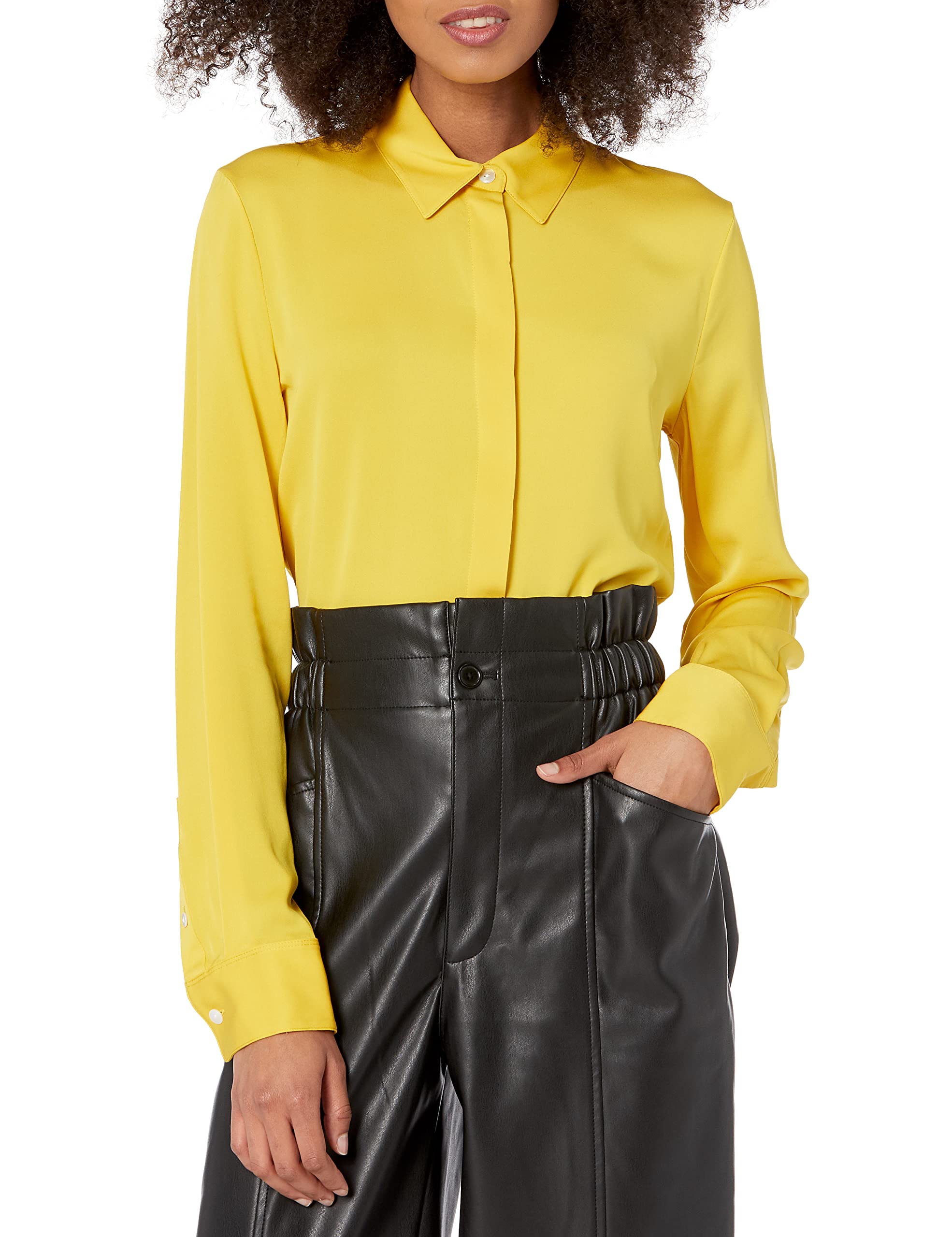 Theory Women's Classic Fitted Button-Down Shirt | Slim Fit Business Casual Blouse for Office & Professional Wear | Perfect for Work, Interviews & Formal Occasions