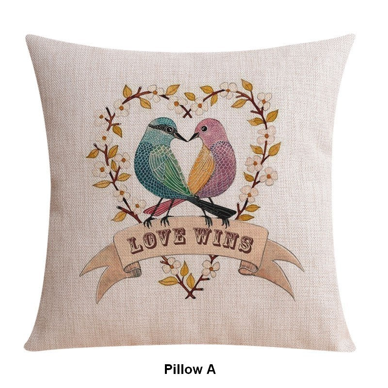 Large Decorative Pillow Covers for Sofa & Couch - Love Birds & Singing Birds Throw Pillows for Living Room & Children's Bedroom - Perfect for Home Decor & Cozy Comfort
