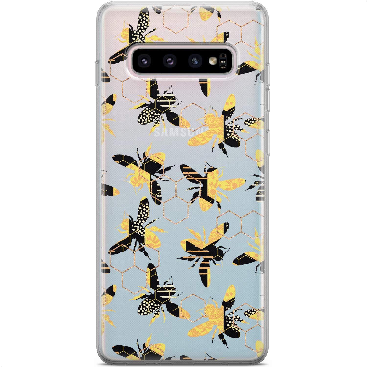 Samsung Galaxy S24 S23 Ultra S22 5G Plus S21 FE S20 S10 Phone Case - Slim TPU Silicone Protective Cover with Abstract Honeycomb Geometric Design | Lightweight Flexible Clear Case for Everyday Protection & Style