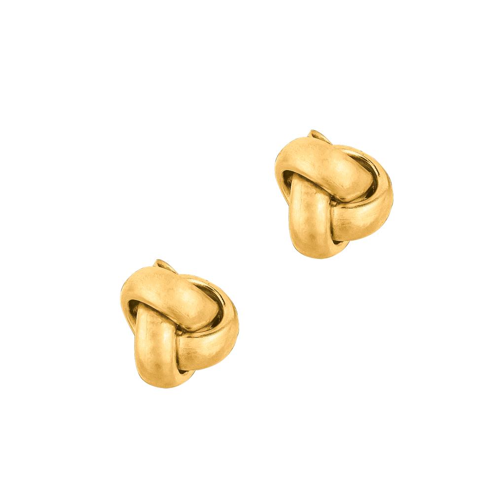 10K Gold Polished Love Knot Stud Earrings for Women - Elegant Minimalist Jewelry Gift for Valentine's Day, Anniversary or Everyday Wear