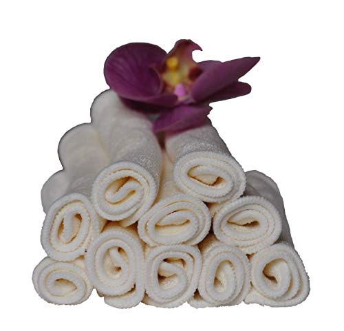 12 Pack Organic Bamboo Baby Wipes - Soft, Reusable & Washable Cloth Diaper Wipes for Sensitive Skin | Eco-Friendly, Gentle for Newborns & Toddlers | Perfect for Diaper Changes, Bath Time & On-the-Go Cleaning