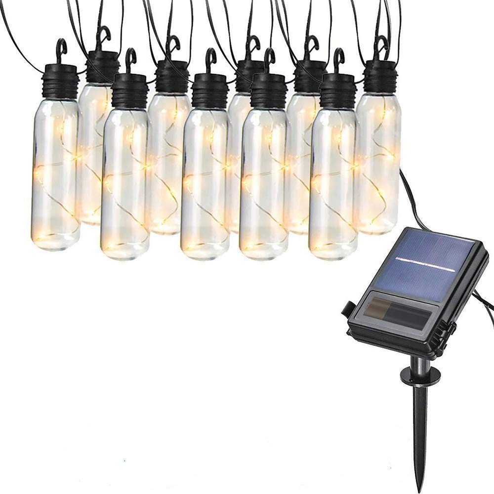 XLAHD 24ft 10LED Solar Powered Outdoor String Lights - Waterproof Fairy Lights for Patio, Backyard, Garden, Walkway & Party Decor | Perfect for Weddings, Camping & Landscape Lighting