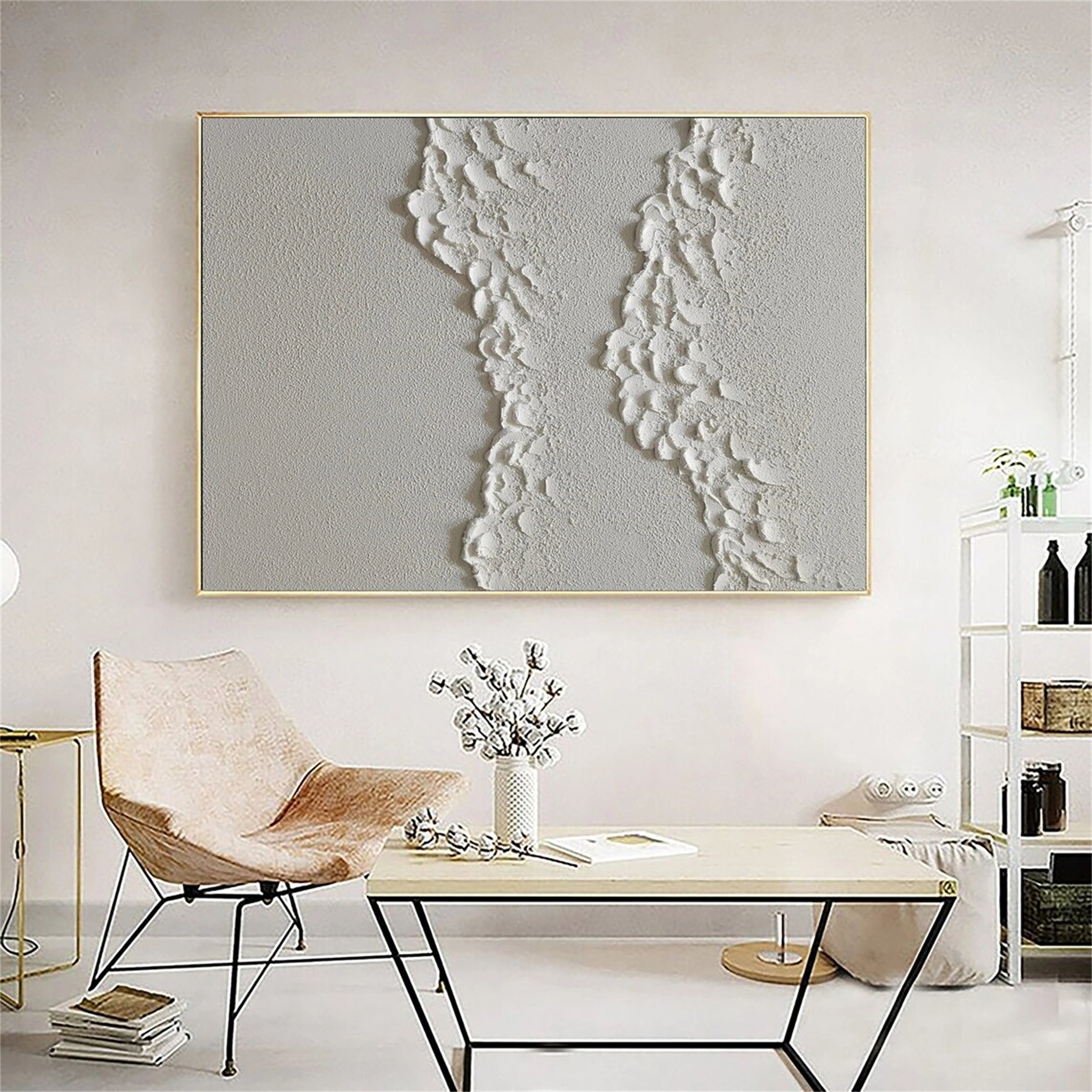 Minimalist Textured Plaster Art Painting - Modern Abstract Wall Decor for Living Room, Bedroom & Office | #MM110