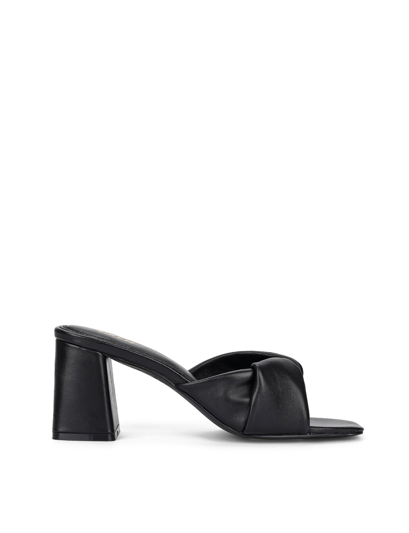 Black Leather Story Block Heel Mules - Comfortable & Stylish Women's Shoes for Office, Party & Casual Wear