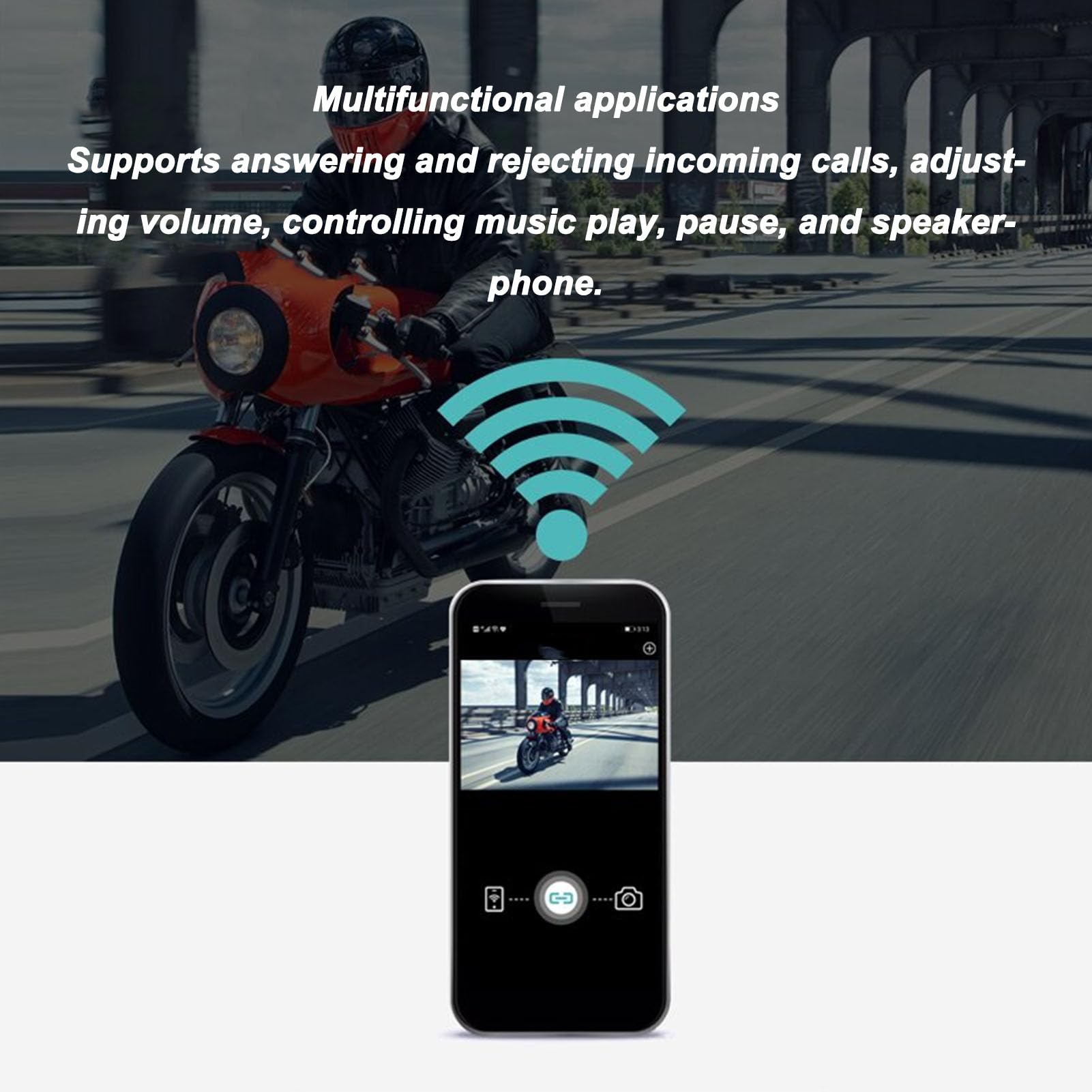 Ciciglow 2K Motorcycle Helmet Dash Cam with Bluetooth Headset & WiFi 6 Intercom - Motorcycle Communication System for Riders - Perfect for Adventure Riding, Commuting, and Group Tours