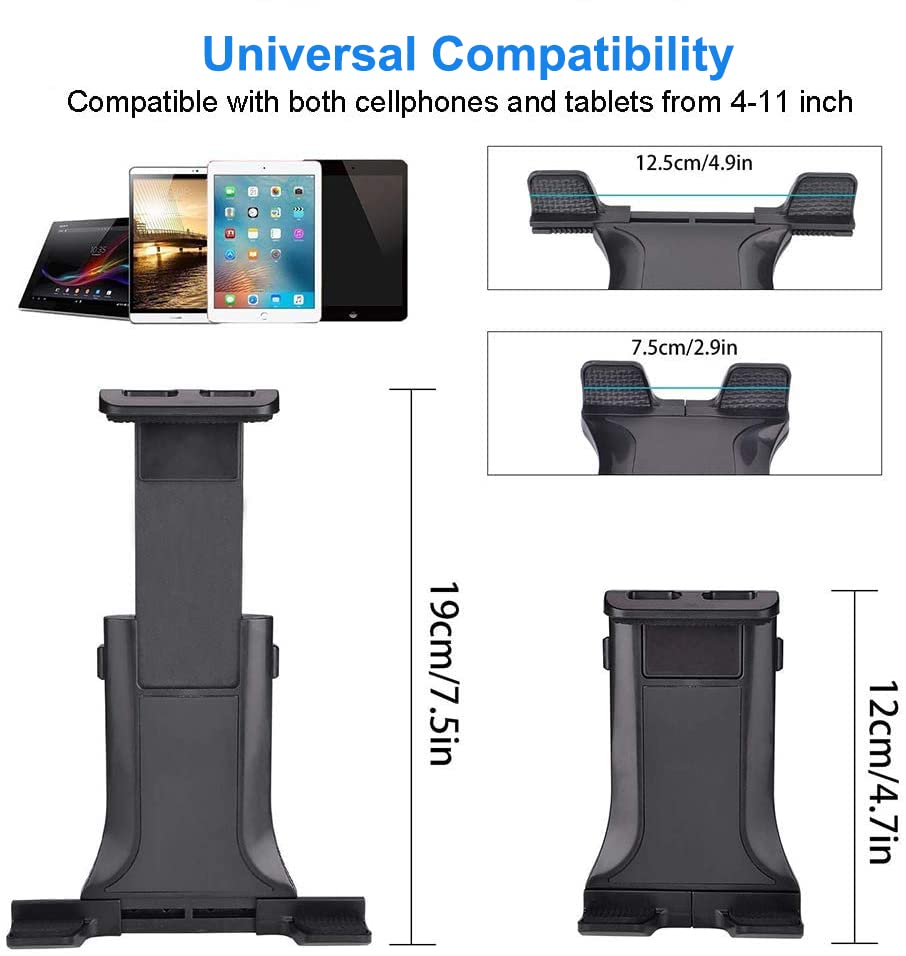 Universal 2-in-1 Car Phone Holder - Super Stable Dashboard & Windshield Mount with 360° Rotation for Smartphones, GPS & Tablets (4.5-11 inch) | Perfect for Commuting, Road Trips & Navigation