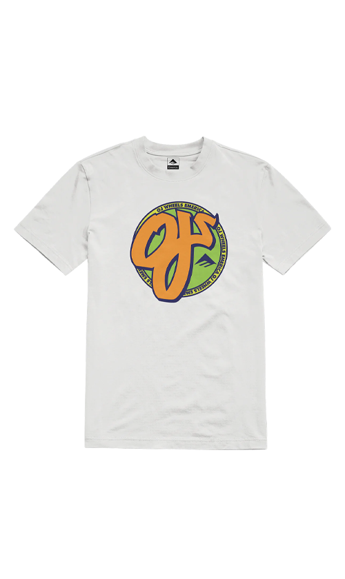 Emerica OJ Circle Men's T-Shirt - White Cotton Casual Tee for Skateboarding & Streetwear Fashion