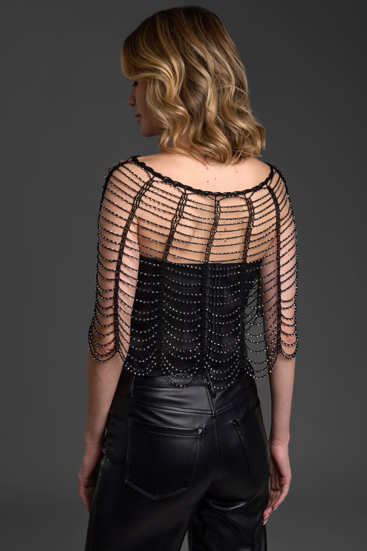 Elegant Scallop Beaded Capelet Shawl for Women - Perfect for Weddings, Parties & Special Occasions