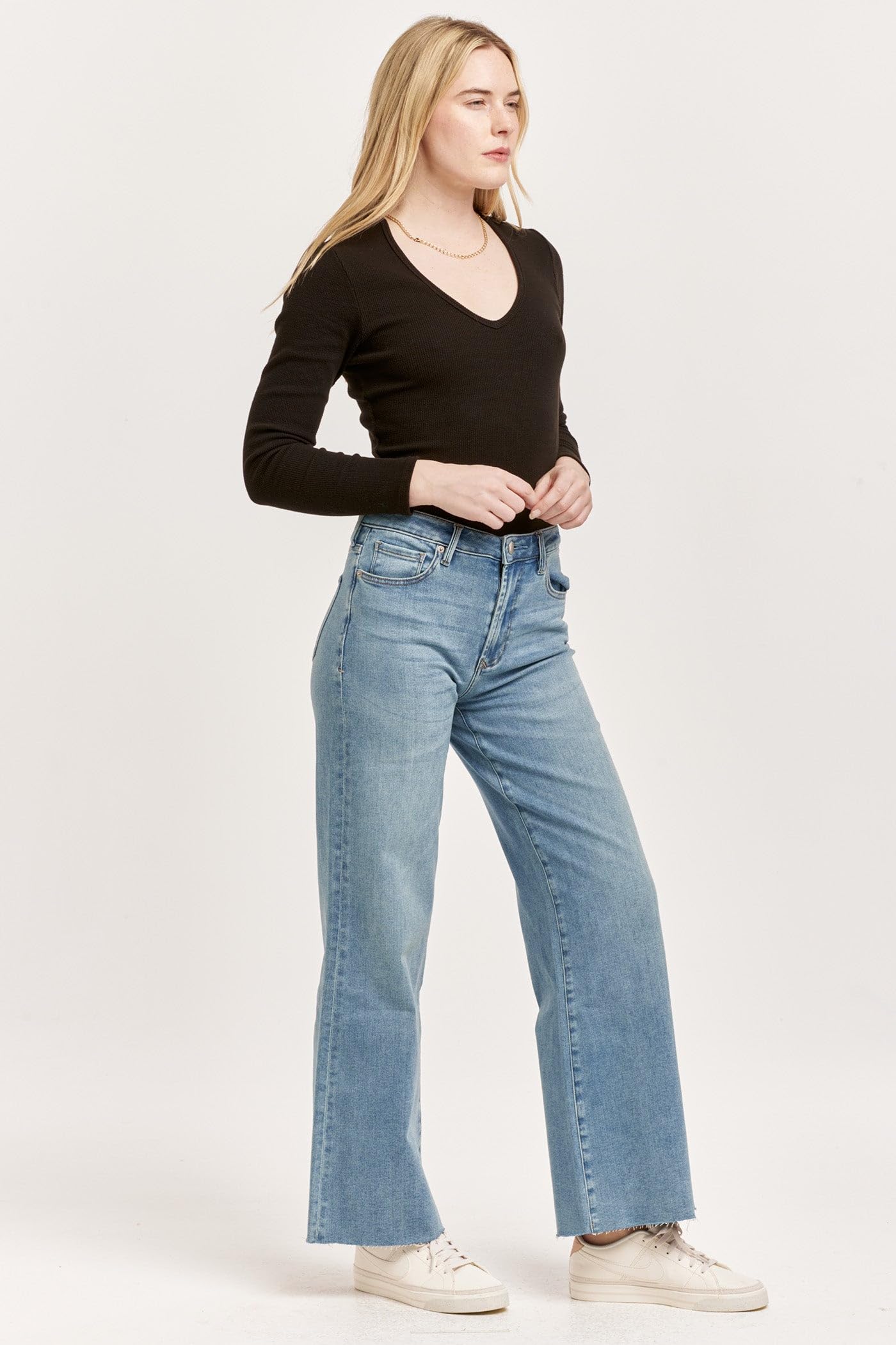DEAR JOHN Women's Fiona High Waist Wide Leg Jeans - Comfortable & Stylish Denim Pants for Casual Wear, Office, and Date Night Outfits